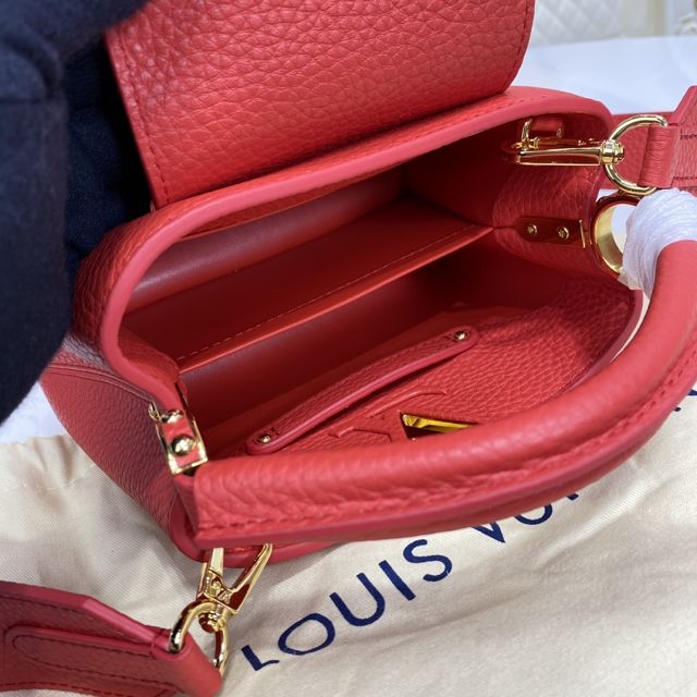 Louis vuitton original calfskin capucines mini handbag M55985 red