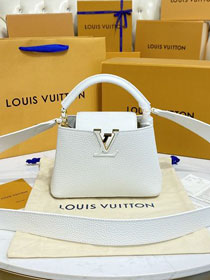 Louis vuitton original calfskin capucines mini handbag M55985 white