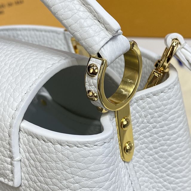 Louis vuitton original calfskin capucines mini handbag M55985 white