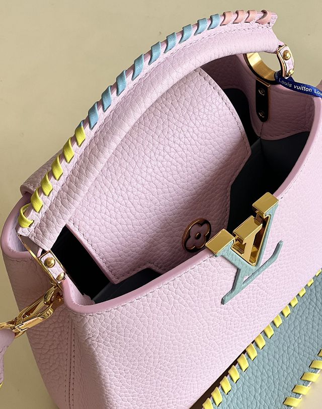 Louis vuitton original calfskin capucines mini handbag M57945 light pink