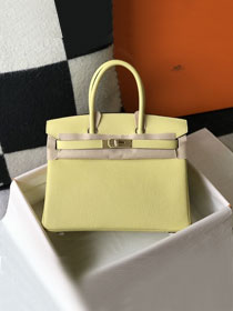 Hermes original togo leather birkin 25 bag H25-1 jaune poussin