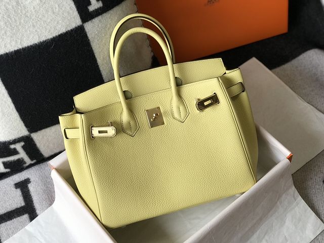 Hermes original togo leather birkin 25 bag H25-1 jaune poussin