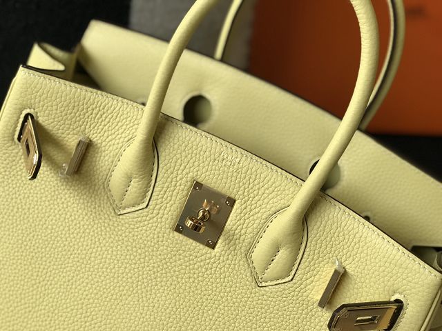 Hermes original togo leather birkin 25 bag H25-1 jaune poussin