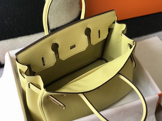 Hermes original togo leather birkin 25 bag H25-1 jaune poussin