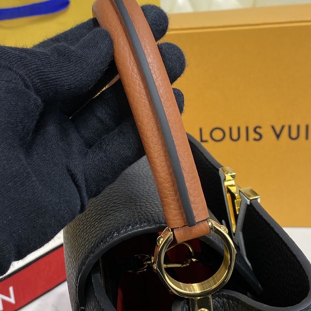 Louis vuitton original calfskin capucines mm handbag M58611 black