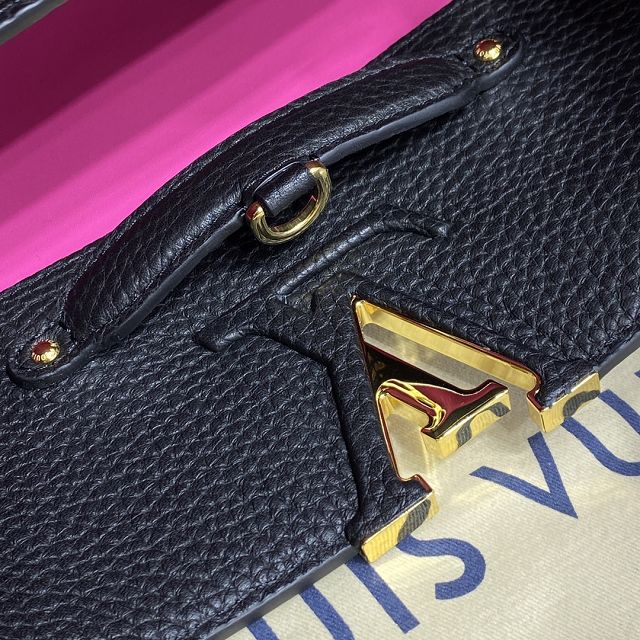 Louis vuitton original calfskin capucines mm handbag M59465 black