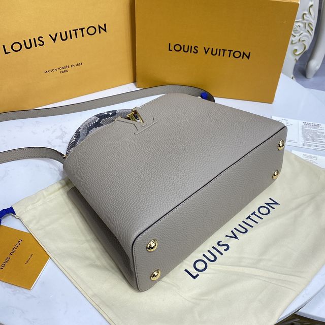 Louis vuitton original calfskin capucines mm handbag M59466 grey