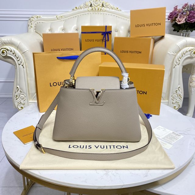 Louis vuitton original calfskin capucines mm handbag M59466 grey