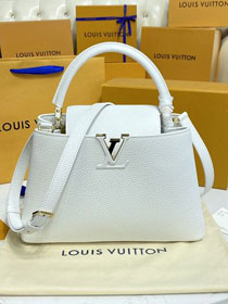 Louis vuitton original calfskin capucines mm handbag M59466 white