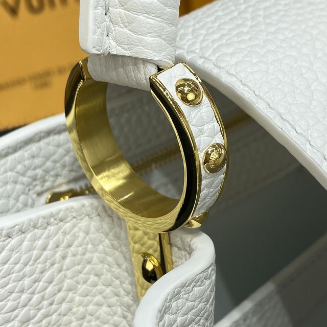 Louis vuitton original calfskin capucines mm handbag M59466 white