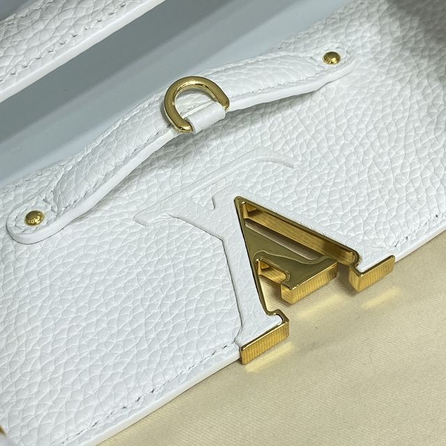 Louis vuitton original calfskin capucines mm handbag M59466 white