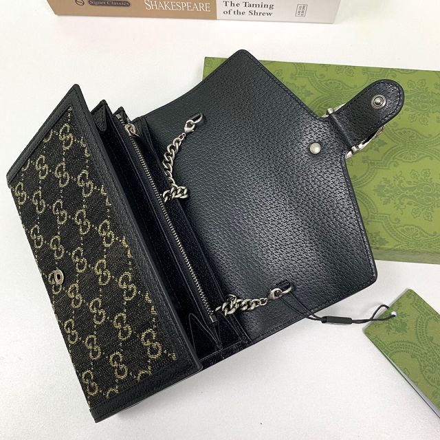 GG original denim mini chain bag 401231 black