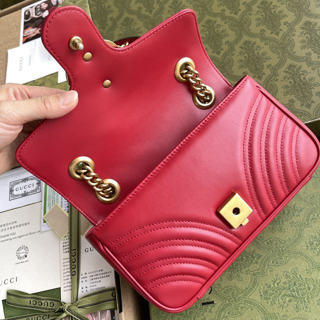 Top GG original calfskin marmont mini bag 446744 red