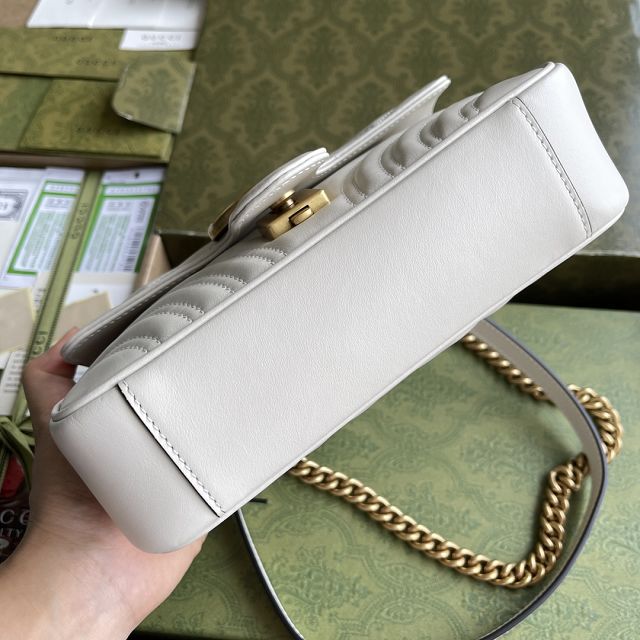 Top GG original calfskin marmont mini bag 446744 white