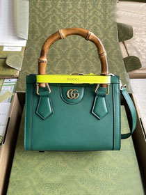 Top GG original calfskin diana mini tote bag 655661 green