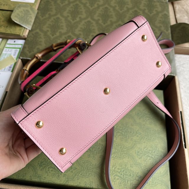 Top GG original calfskin diana mini tote bag 655661 pink