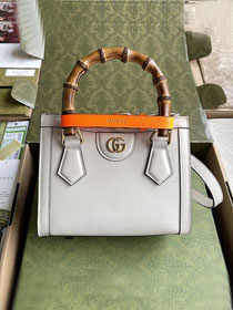 Top GG original calfskin diana mini tote bag 655661 white