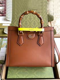 Top GG original calfskin diana small tote bag 660195 brown