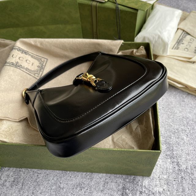 Top GG original calfskin jackie 1961 mini shoulder bag 637091 black