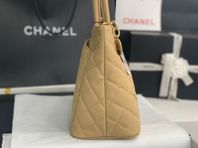 CC original grained calfskin shopping bag AS1804 apricot