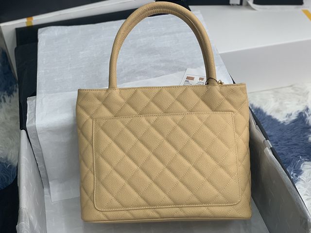 CC original grained calfskin shopping bag AS1804 apricot