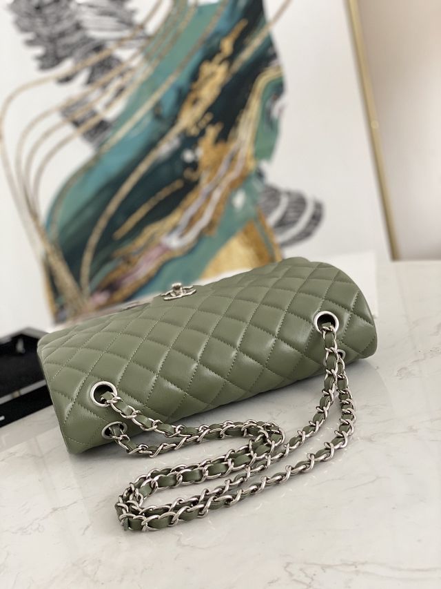 CC original lambskin medium flap bag A01112 green