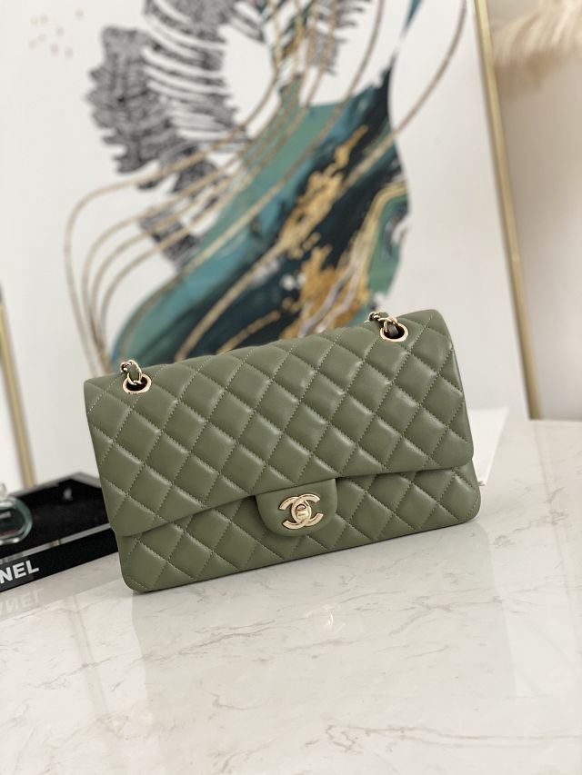 CC original lambskin medium flap bag A01112 green