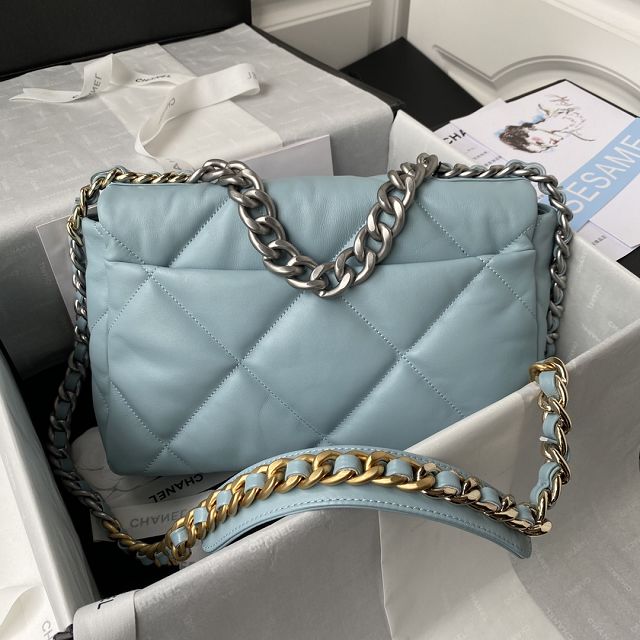 CC original lambskin 19 medium flap bag AS1161 light blue