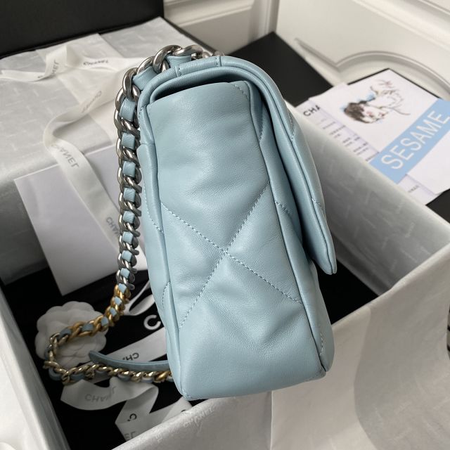 CC original lambskin 19 medium flap bag AS1161 light blue