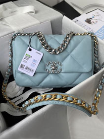 CC original lambskin 19 small flap bag AS1160 light blue