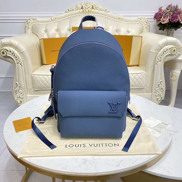 Louis vuitton original calfskin aerogram backpack M57079 blue