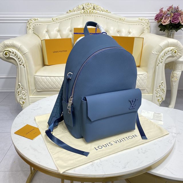 Louis vuitton original calfskin aerogram backpack M57079 blue