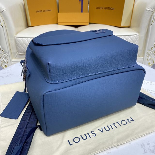 Louis vuitton original calfskin aerogram backpack M57079 blue