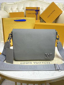 Louis vuitton original calfskin aerogram messenger bag M59327 grey