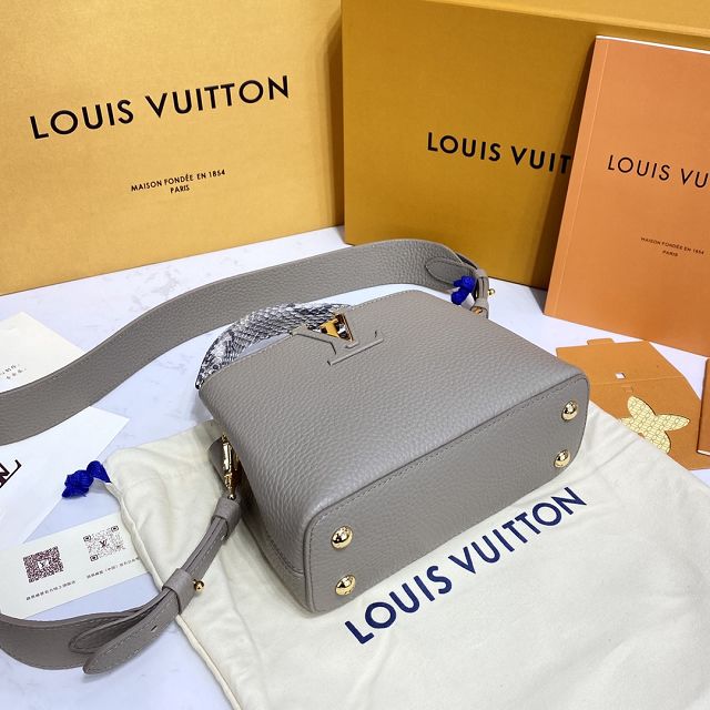 Louis vuitton original calfskin capucines mini handbag M55986 grey