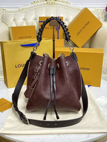 Louis vuitton original mahina leather muria bucket bag M59554 bordeaux