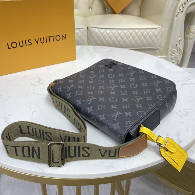 Louis vuitton original monogram eclipse district messenger bag mm M45627