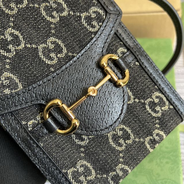 GG original denim horsebit 1955 mini bag 625615 black