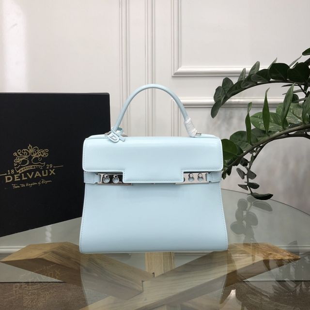 Delvaux original box calfskin tempete medium bag AA0562 ice blue