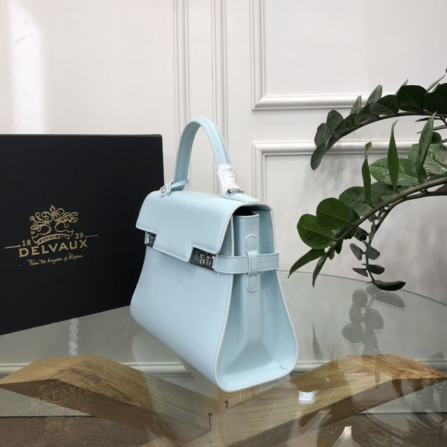 Delvaux original box calfskin tempete medium bag AA0562 ice blue