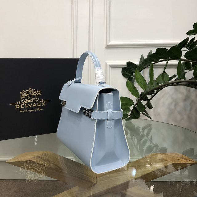 Delvaux original box calfskin tempete medium bag AA0562 light blue