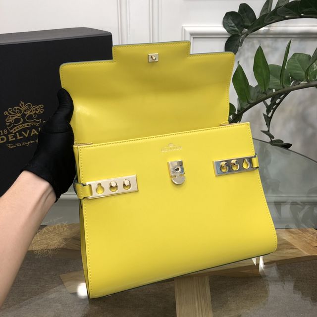 Delvaux original box calfskin tempete medium bag AA0562 yellow