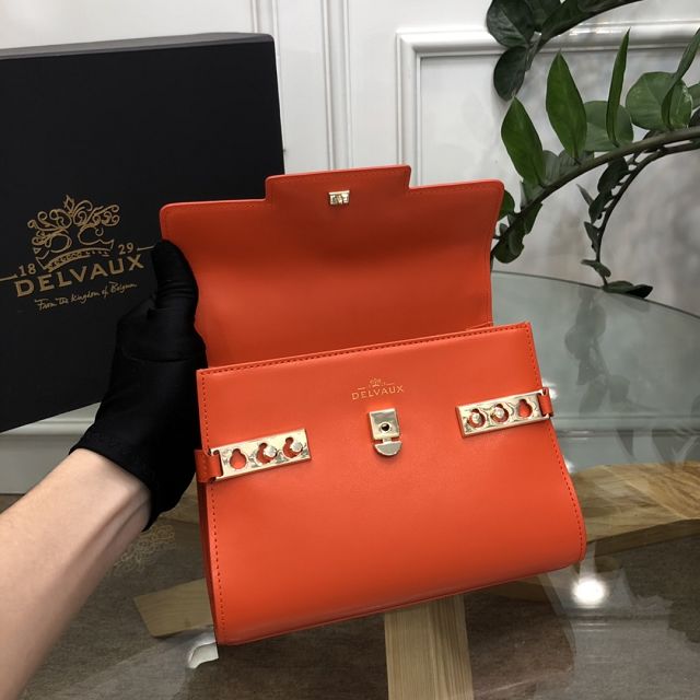 Delvaux original box calfskin tempete pm bag AA0505 orange