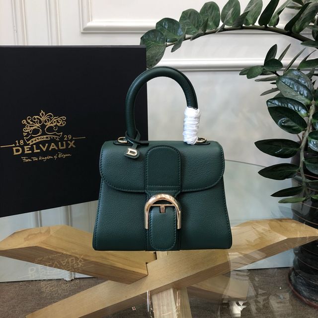 Delvaux original grained calfskin brillant mini bag AA0406 blackish green