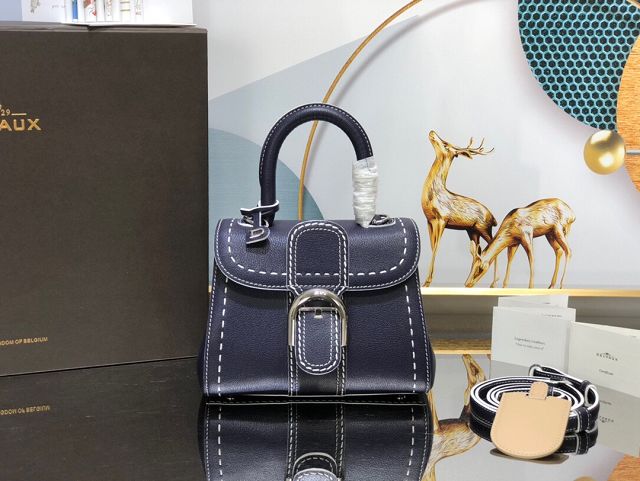 Delvaux original grained calfskin brillant mini bag AA0406 dark blue