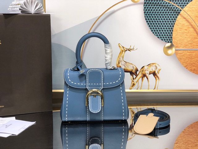 Delvaux original grained calfskin brillant mini bag AA0406 denim blue