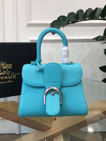 Delvaux original grained calfskin brillant mini bag AA0406 lake blue