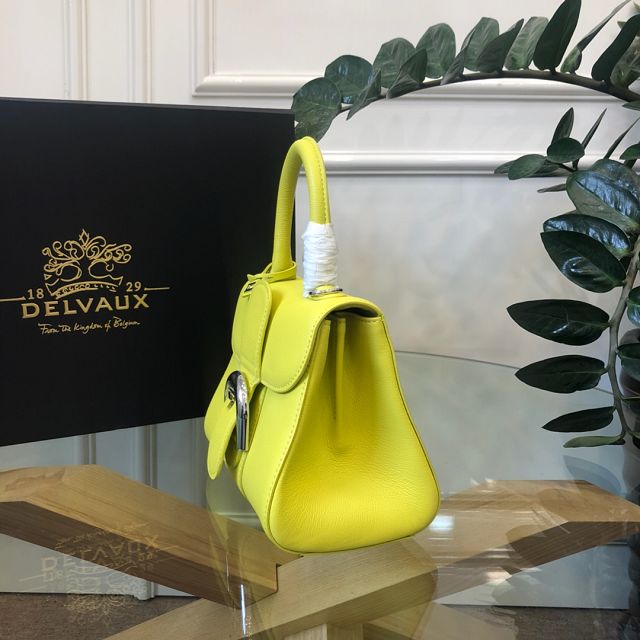 Delvaux original grained calfskin brillant mini bag AA0406 lemon yellow