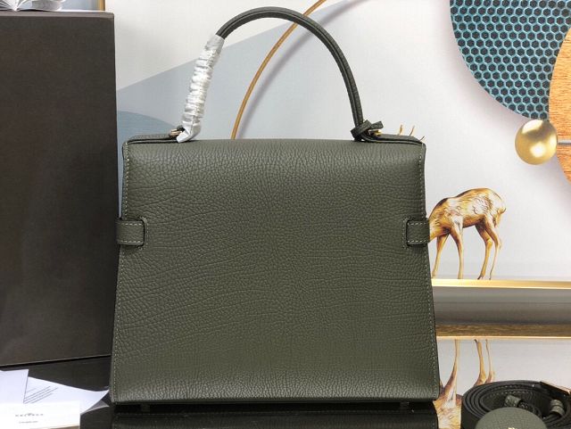 Delvaux original grained calfskin tempete medium bag AA0562 blackish green