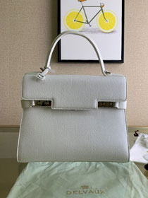 Delvaux original grained calfskin tempete medium bag AA0562 white